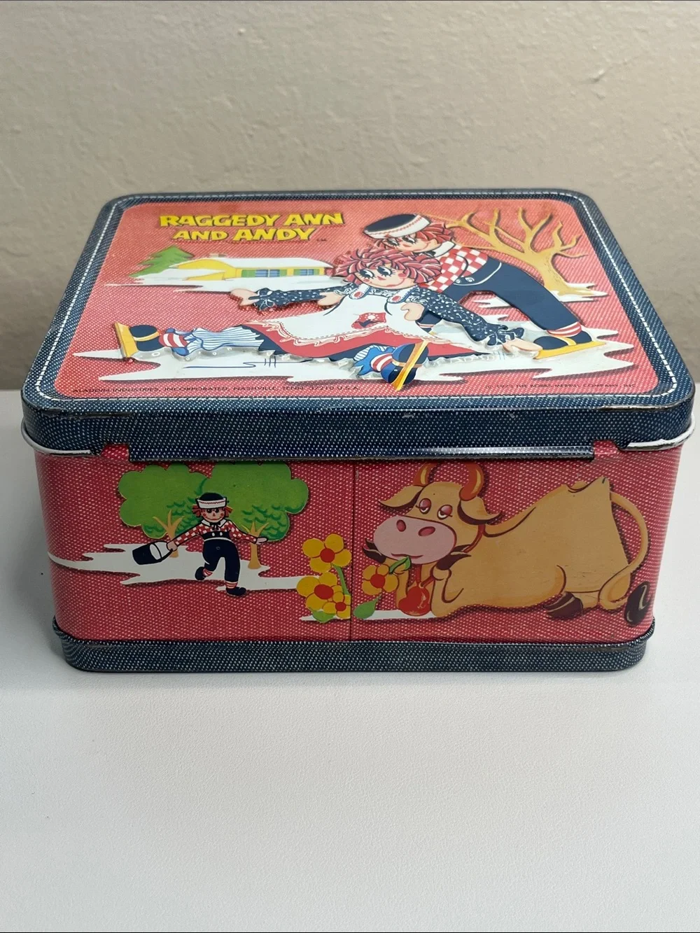 Vintage 1973 Raggedy Ann and Andy Metal Lunchbox